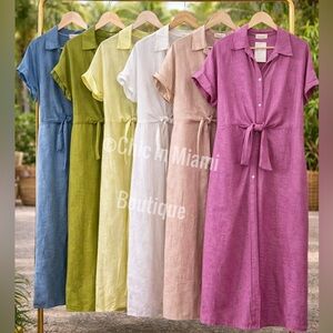 Made in Italy Puro Lino Maxi Dress